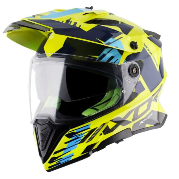 AXOR X-Cross X Çift X1 Vizörlü Kask Sarı Mavi XL