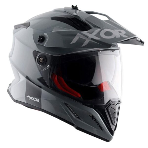 AXOR X-Cross Çift Vizörlü Kask Nardo Gri Parlak XXL