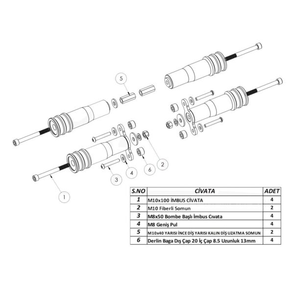 Bajaj Pulsar NS200 Motor Koruma Takozu 4 Adet Takım - Görsel 2